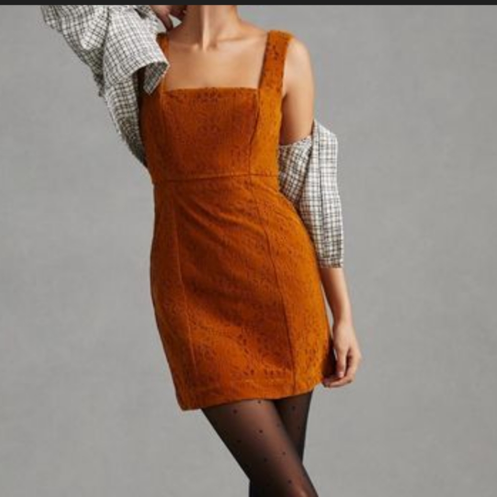 Anthropologie Maeve faux suede shift dress